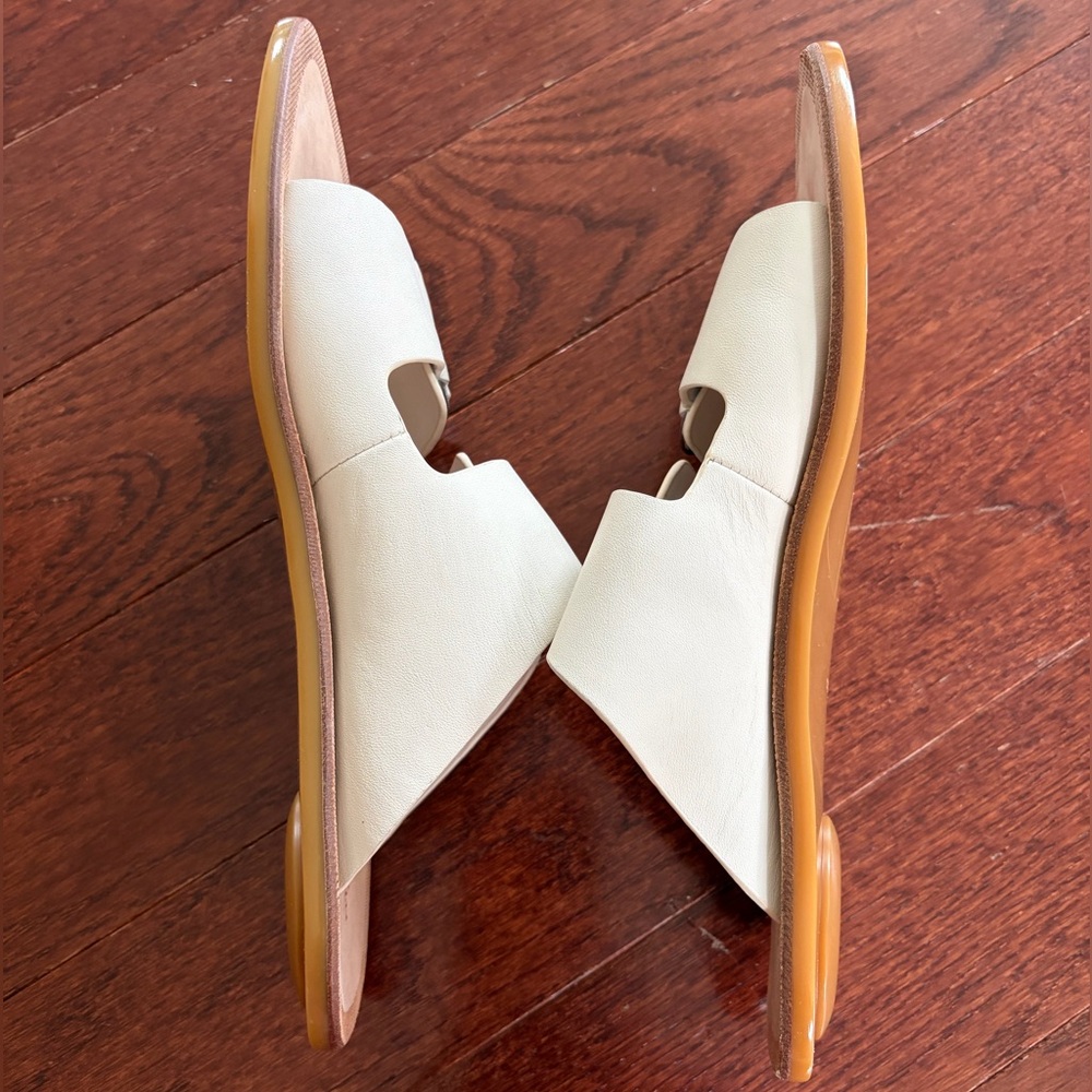 Rag & Bone Slide Avost Sandals Size 38.5 Antique White leather - Picture 6 of 16